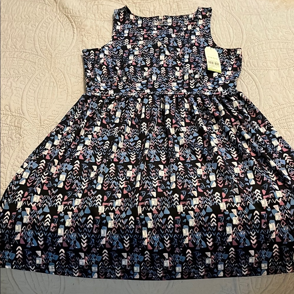 Woolrich Blue and Pink Sleeveless Midi Sundress